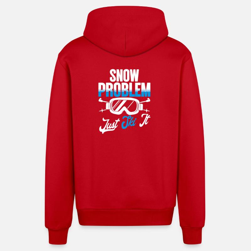 Ski Skifahrer Wintersport Snow problem - Organic Relaxed Kapuzenjacke Made in EU - Rot