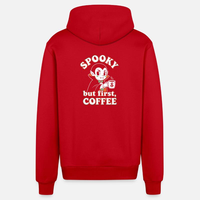 Charme de café effrayant - Veste à capuche bio décontractée fabriquée en UE - rouge