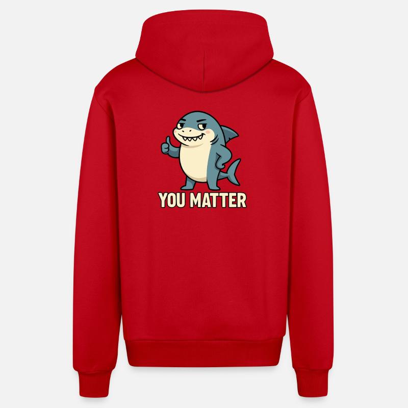 Requin charmant avec motivation de slogan - Veste à capuche bio décontractée fabriquée en UE - rouge