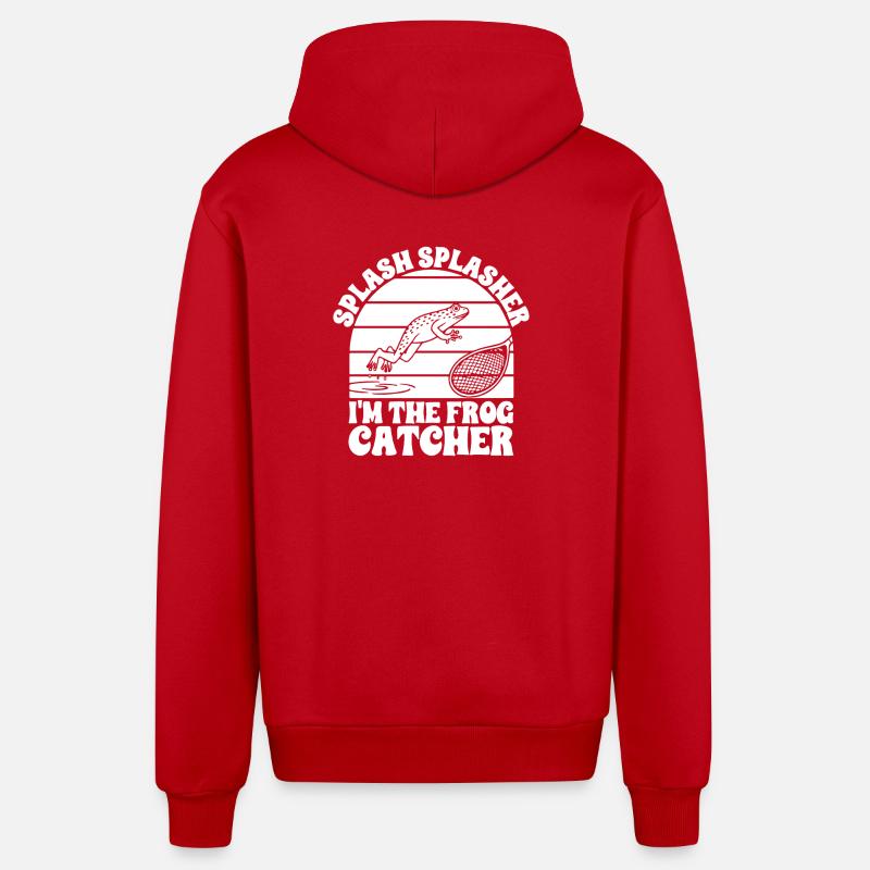 Frog Catcher Splash Splasher Frog - Organic Relaxed Kapuzenjacke Made in EU - Rot