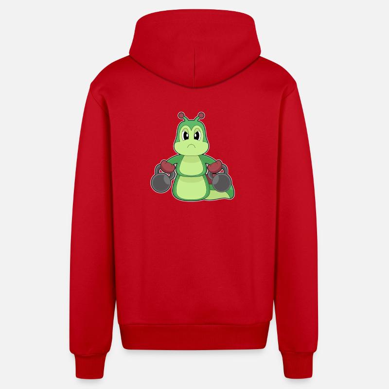 Caterpillar Bodybuilder Haltères Musculation - Veste à capuche bio décontractée fabriquée en UE - rouge