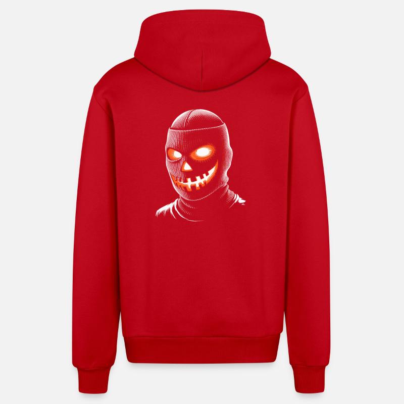 Halloween citrouille zombie monstre - Veste à capuche bio décontractée fabriquée en UE - rouge