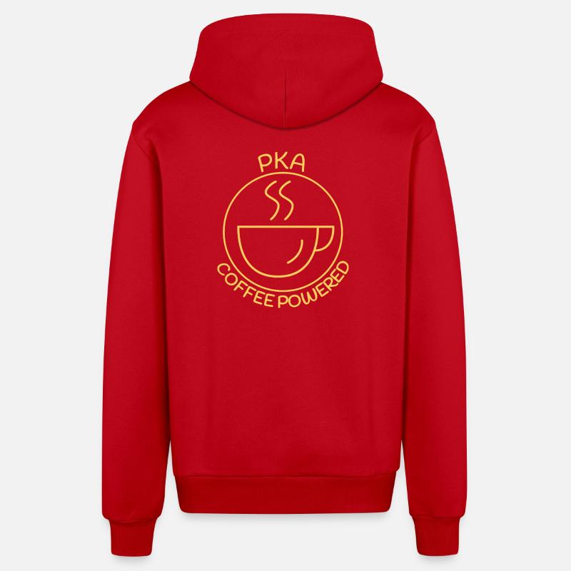 Pharmacie alimentée au café PKA - Veste à capuche bio décontractée fabriquée en UE - rouge