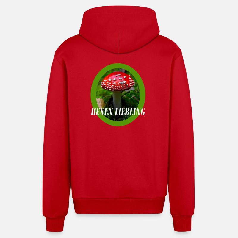 Conception du champignon - Veste à capuche bio décontractée fabriquée en UE - rouge