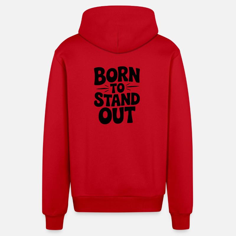Né pour se démarquer - Veste à capuche bio décontractée fabriquée en UE - rouge