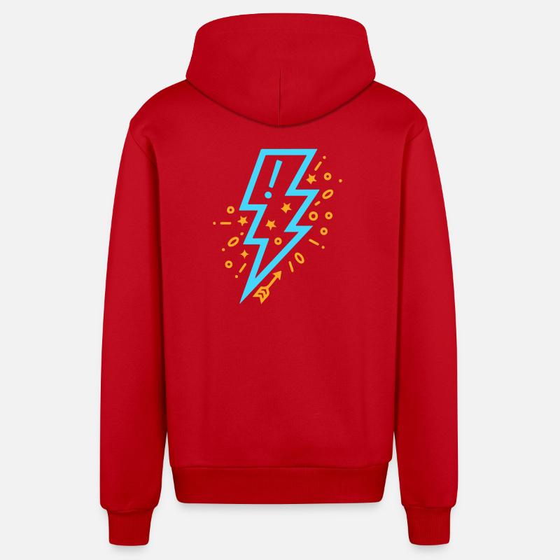 Blitz mit jungem und kraftvollem Stil - Organic Relaxed Kapuzenjacke Made in EU - Rot