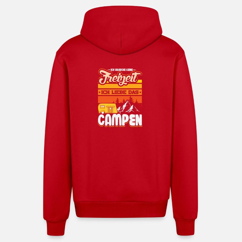 Camper Camping Caravane Dicton - Veste à capuche bio décontractée fabriquée en UE - rouge