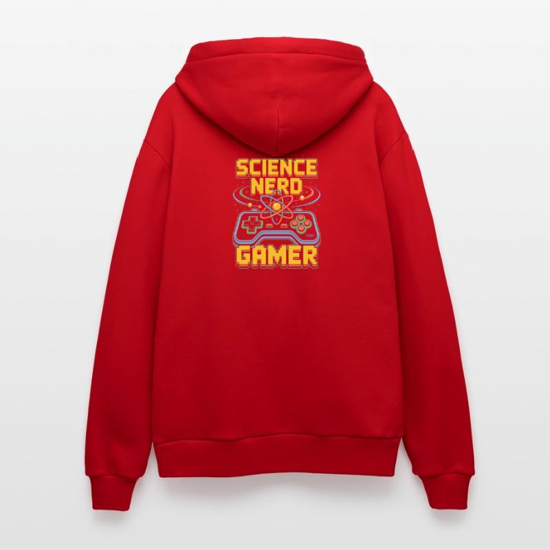 Science Nerd Gamer Atom Controller Wissenschaft Organic Relaxed Kapuzenjacke Made in EU
