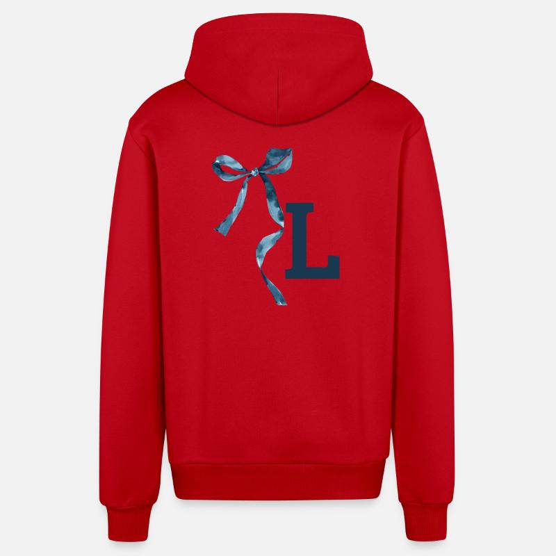 Monogramme l idée cadeau  - Veste à capuche bio décontractée fabriquée en UE - rouge