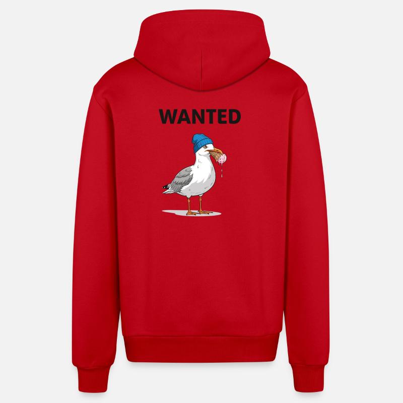 Gesucht Möwe Eiscreme Abenteuer - Veste à capuche bio décontractée fabriquée en UE - rouge