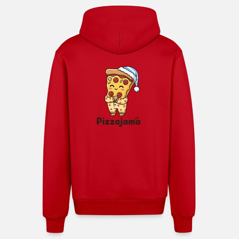 Pizzajama Pyjama fatigué Pizza Fun Citation - Veste à capuche bio décontractée fabriquée en UE - rouge