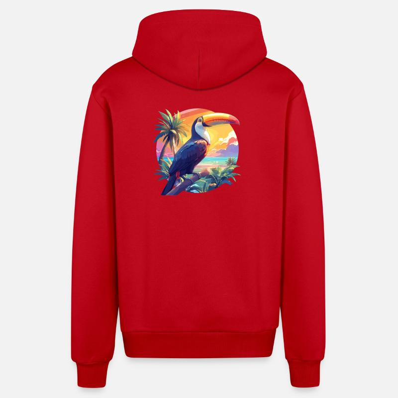 Toucans Toucan - Veste à capuche bio décontractée fabriquée en UE - rouge