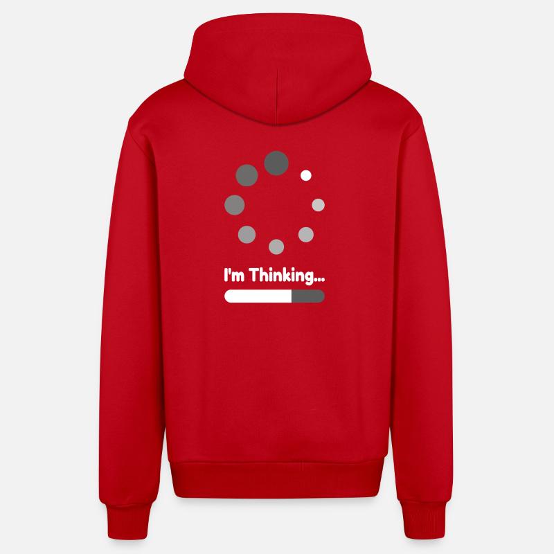 Je pense Chargement Progrès - Veste à capuche bio décontractée fabriquée en UE - rouge