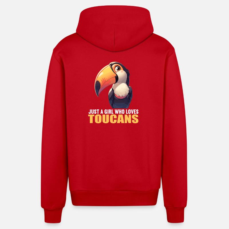 Toucans Toucan - Veste à capuche bio décontractée fabriquée en UE - rouge