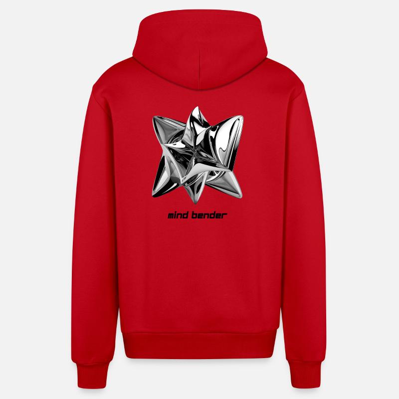 Mind Bender – Optical Illusion Art - Organic Relaxed Kapuzenjacke Made in EU - Rot