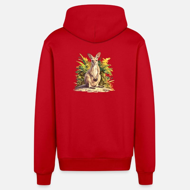 Wallabies Wallaby - Veste à capuche bio décontractée fabriquée en UE - rouge