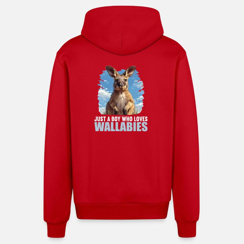 Wallabies Wallaby - Veste à capuche bio décontractée fabriquée en UE - rouge