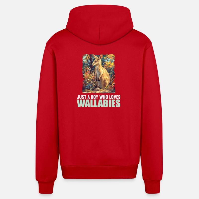 Wallabies Wallaby - Veste à capuche bio décontractée fabriquée en UE - rouge