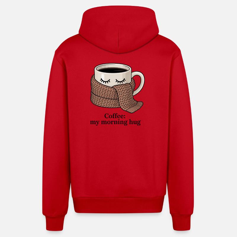 Mug chaud propre écharpe - Veste à capuche bio décontractée fabriquée en UE - rouge