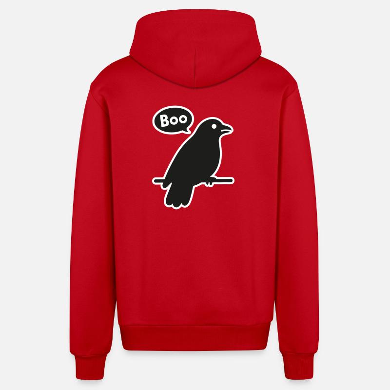 Corbeau effrayant - Veste à capuche bio décontractée fabriquée en UE - rouge