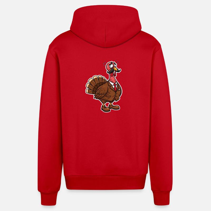 Costume élégant Turquie Dessin animé - Veste à capuche bio décontractée fabriquée en UE - rouge