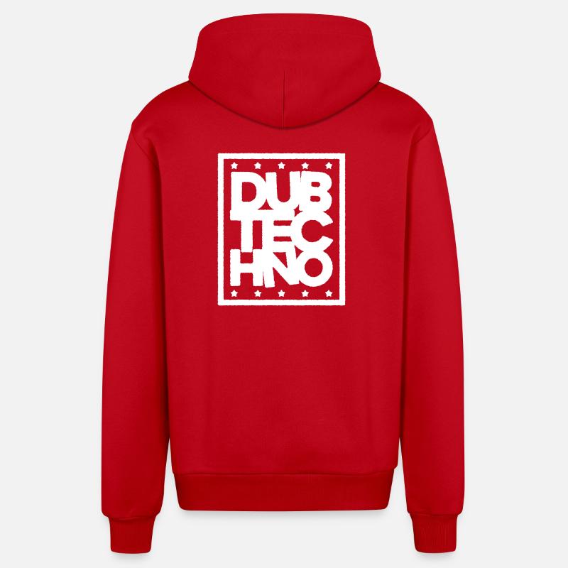 Dub Techno Light Edition - Organic Relaxed Kapuzenjacke Made in EU - Rot