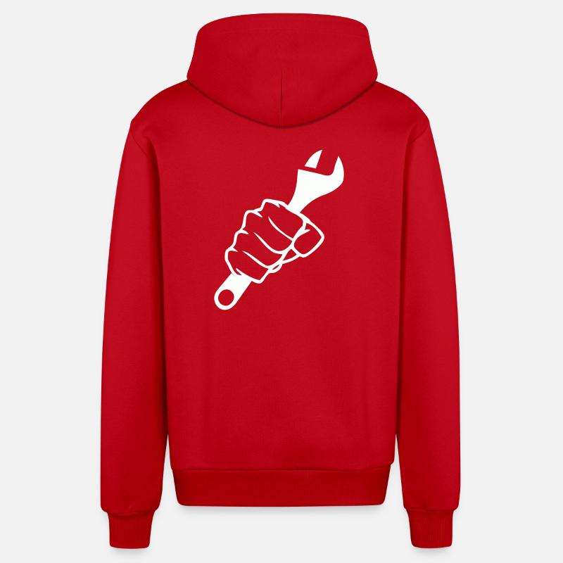 Fäuste und Schrauber Kraft - Organic Relaxed Kapuzenjacke Made in EU - Rot