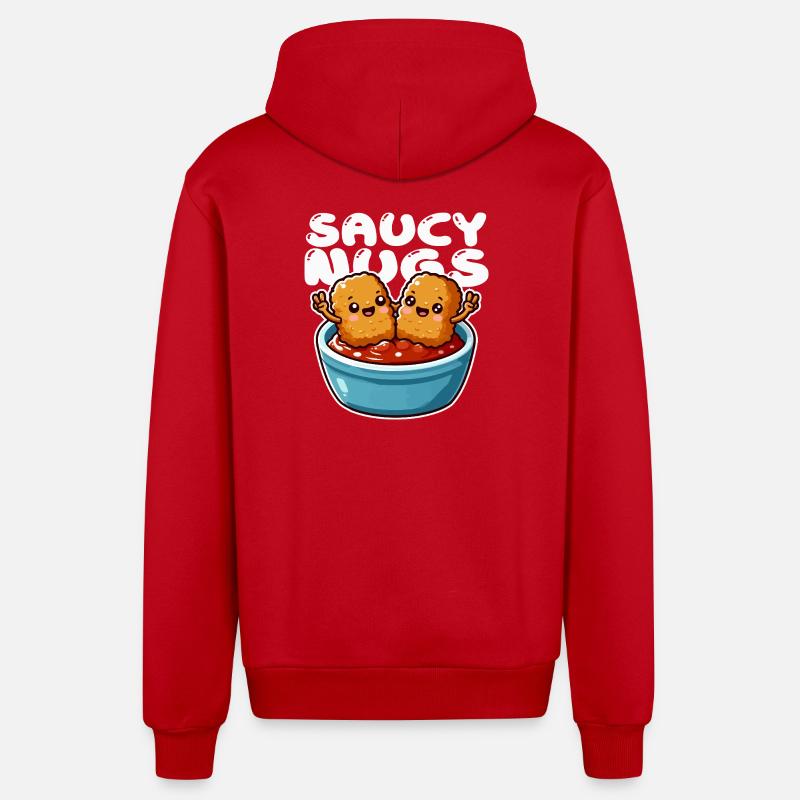 Nuggets Saucés Duo Fun - Veste à capuche bio décontractée fabriquée en UE - rouge
