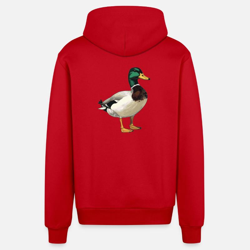 Canards Canard - Veste à capuche bio décontractée fabriquée en UE - rouge