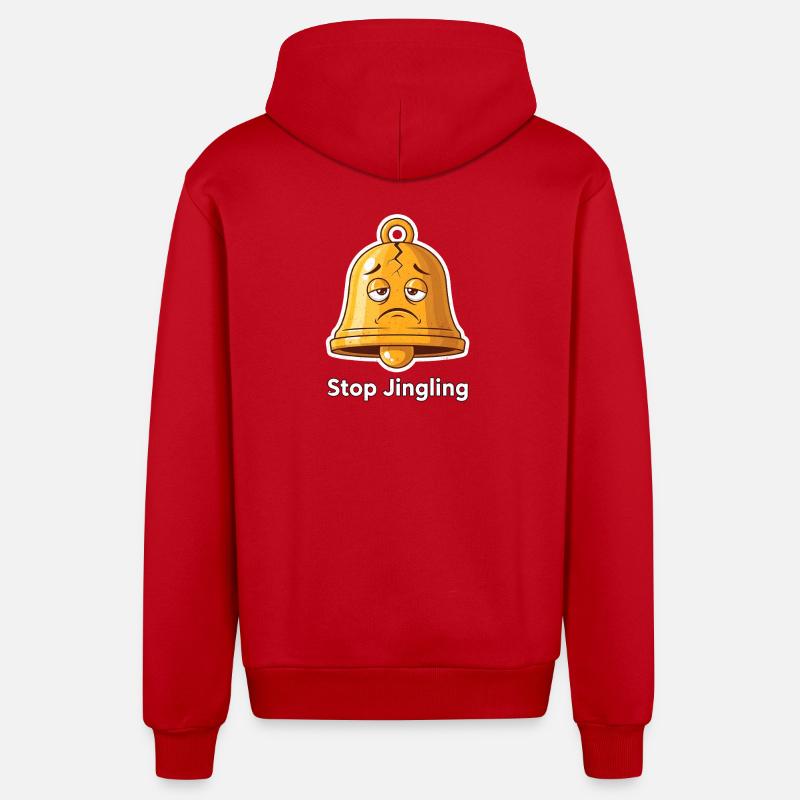 Cloches de Noël Chants de Noël - Veste à capuche bio décontractée fabriquée en UE - rouge