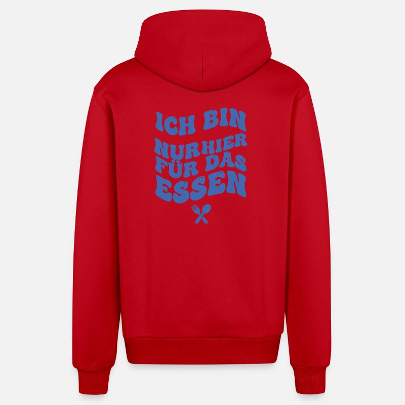 Je suis juste ici pour manger - Veste à capuche bio décontractée fabriquée en UE - rouge
