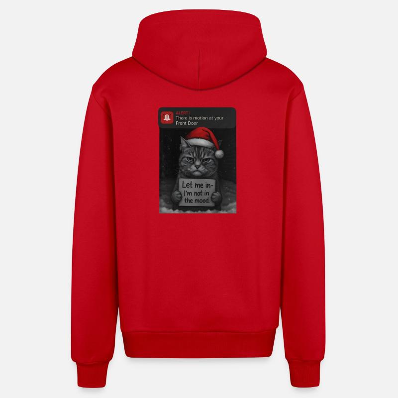 Chat Noël avec des chats drôles - Veste à capuche bio décontractée fabriquée en UE - rouge