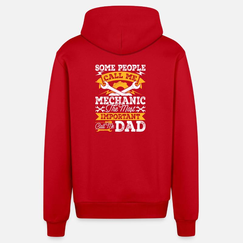 Mechanic Mechatronics Technician Screwdriver Gift - Organic Relaxed Hooded Jacket Made in EU - red