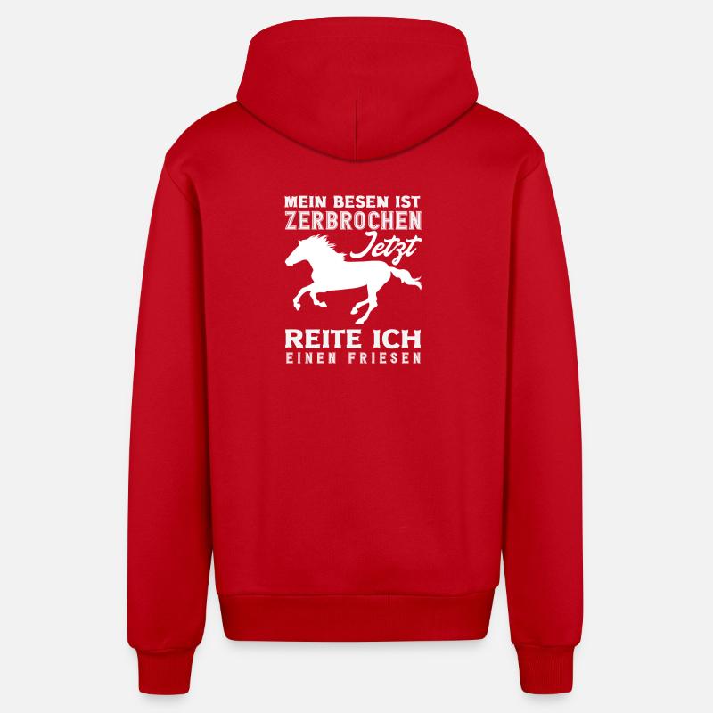 Cavalière Équitation Cavalier Frison - Veste à capuche bio décontractée fabriquée en UE - rouge