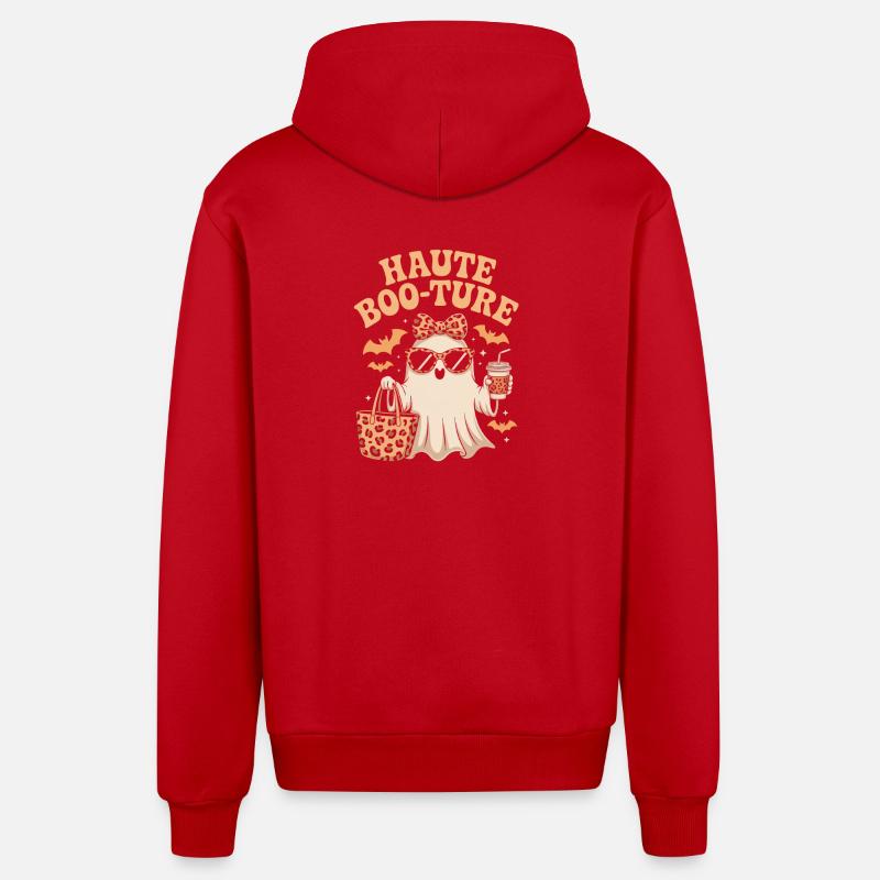 Haute Booture Halloween Ghost - Veste à capuche bio décontractée fabriquée en UE - rouge