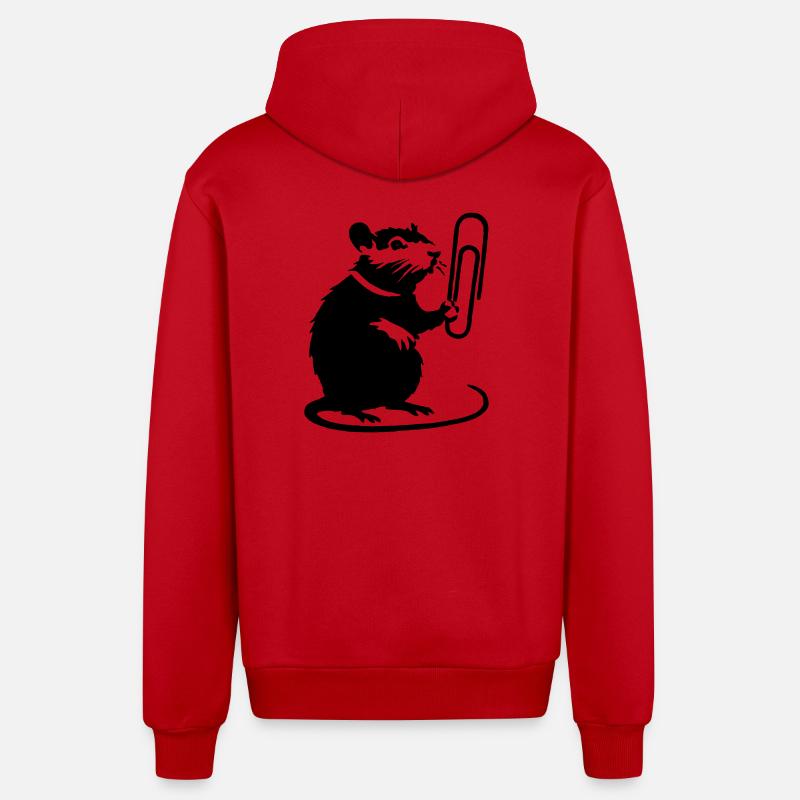 Le rat comme étalon de bureau - Veste à capuche bio décontractée fabriquée en UE - rouge