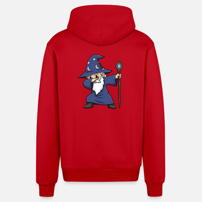 Dabbing Wizard – Lustiger Zauberer Design - Organic Relaxed Kapuzenjacke Made in EU - Rot