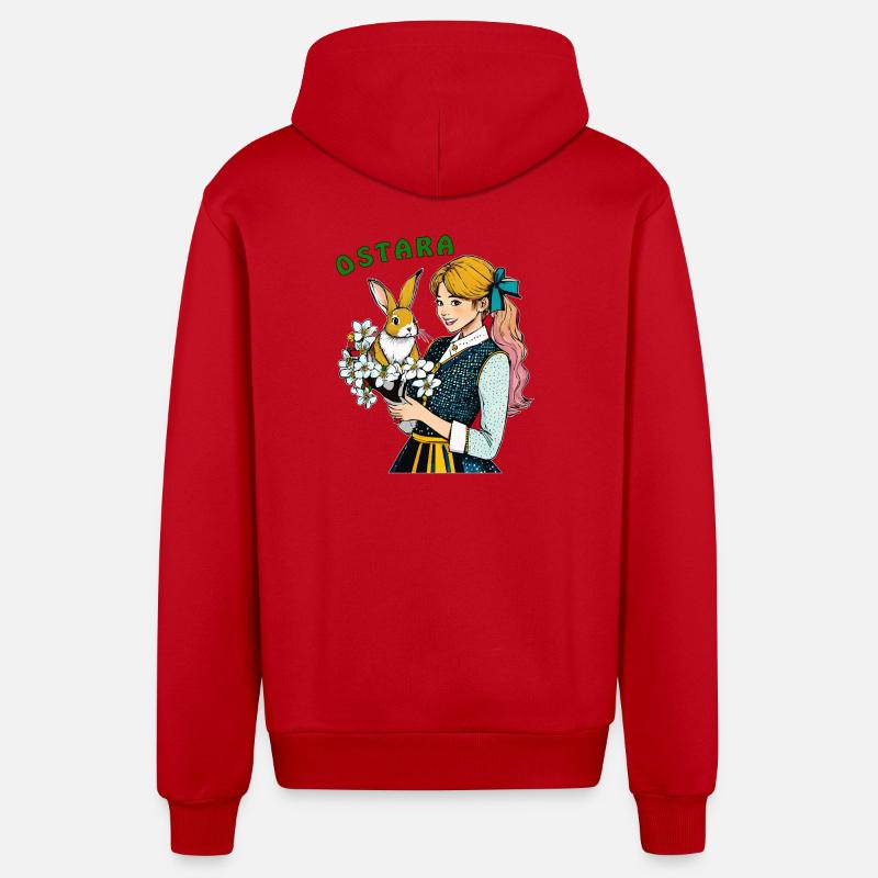 MME FLEUR DE LIÈVRE OSTARA - Veste à capuche bio décontractée fabriquée en UE - rouge