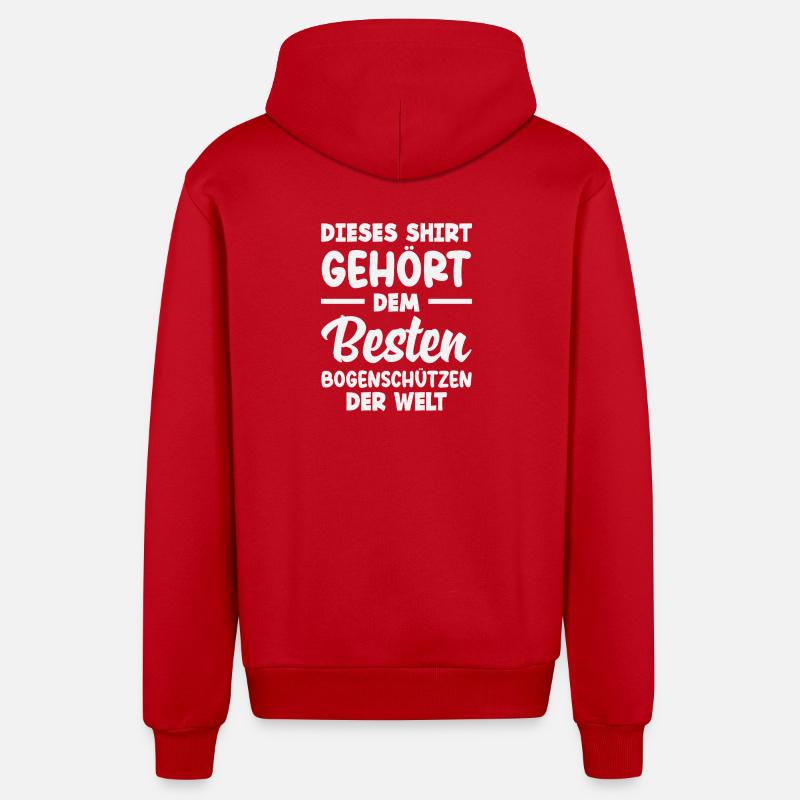 Cadeau d’archer à l’arc - Veste à capuche bio décontractée fabriquée en UE - rouge