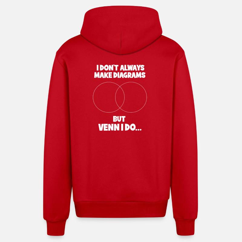 Math Math Math Teacher Mathematician - Organic Relaxed Hooded Jacket Made in EU - red
