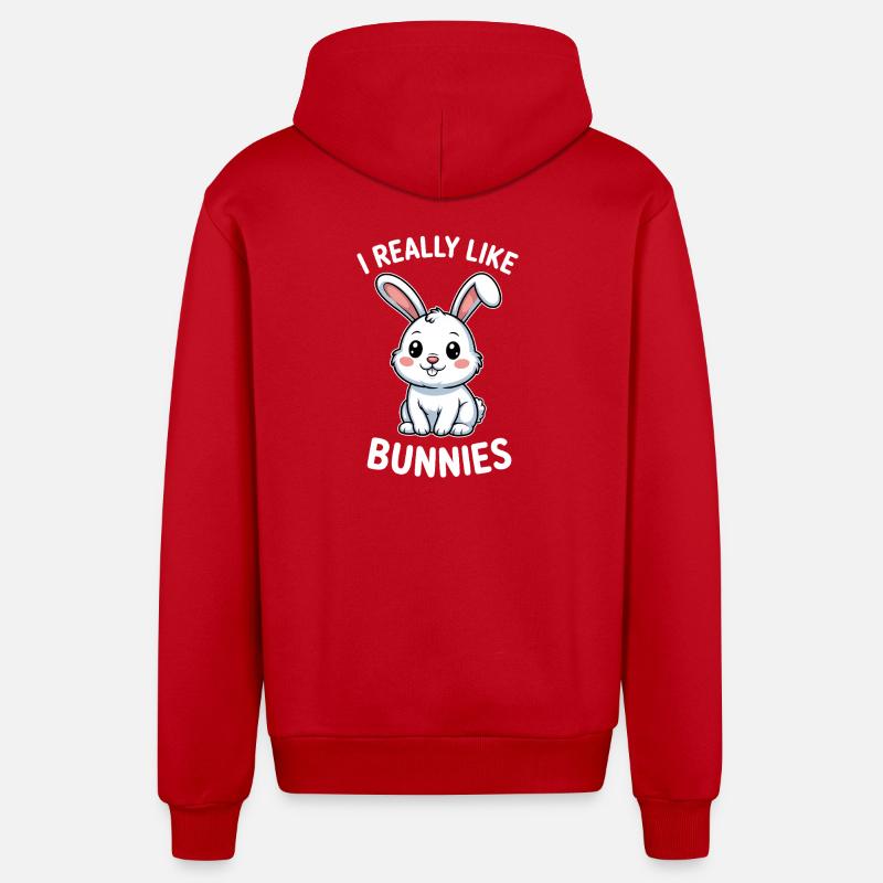 Lapin disant lapin drôle lapin cadeau - Veste à capuche bio décontractée fabriquée en UE - rouge