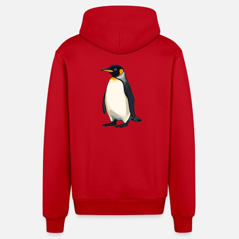 Pingouins Pingouin - Veste à capuche bio décontractée fabriquée en UE - rouge