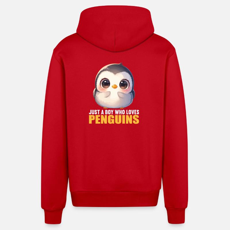 Pingouins Pingouin - Veste à capuche bio décontractée fabriquée en UE - rouge