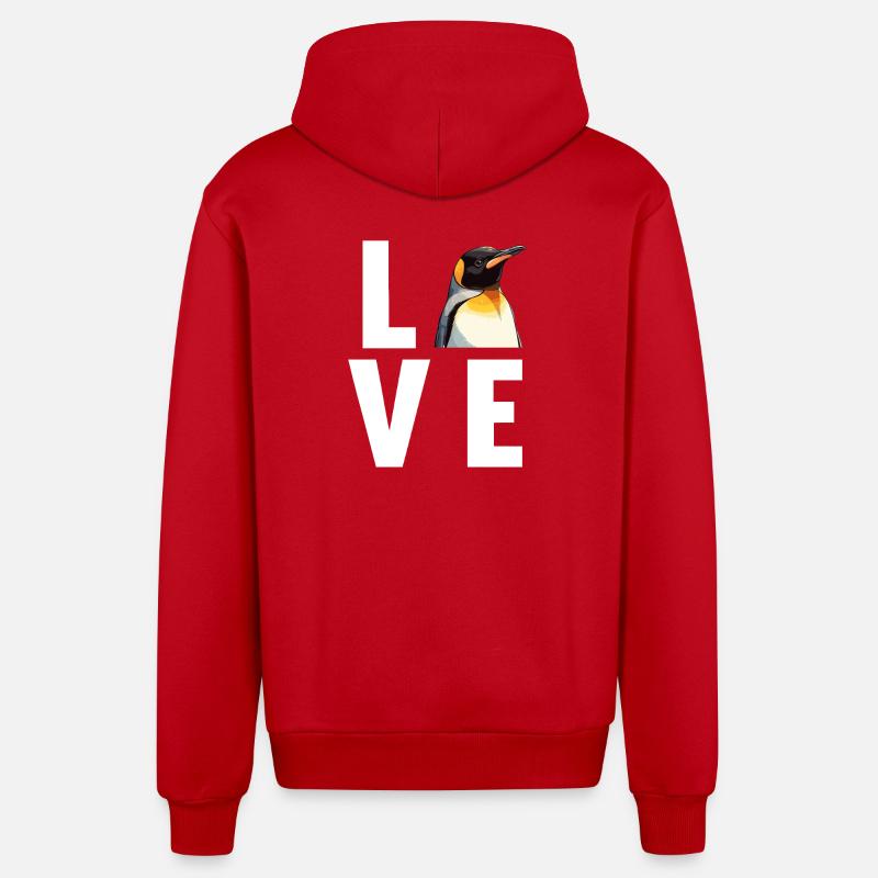 Pingouins Pingouin - Veste à capuche bio décontractée fabriquée en UE - rouge