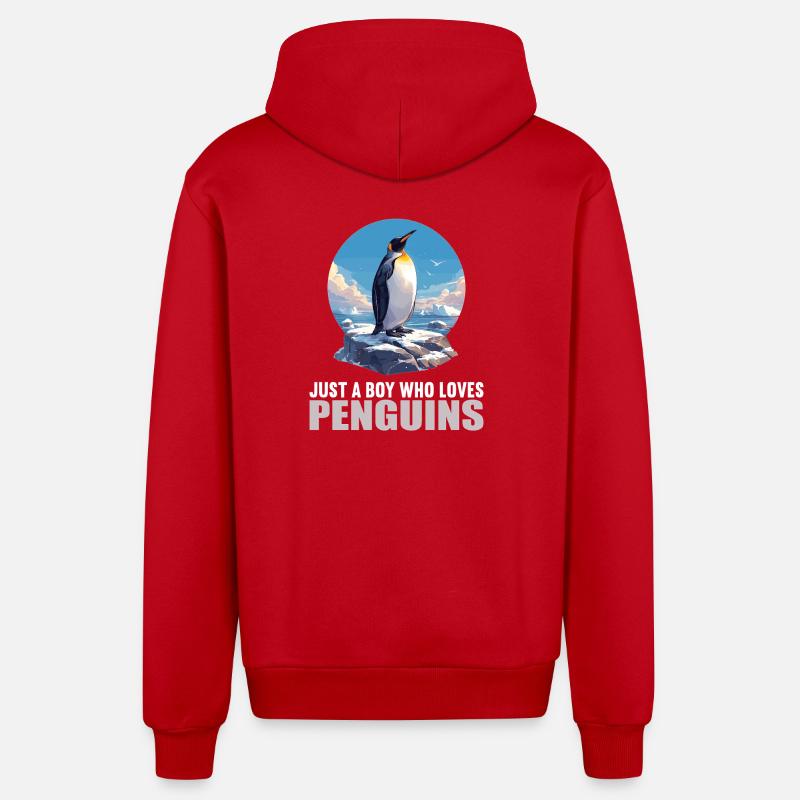 Pingouins Pingouin - Veste à capuche bio décontractée fabriquée en UE - rouge