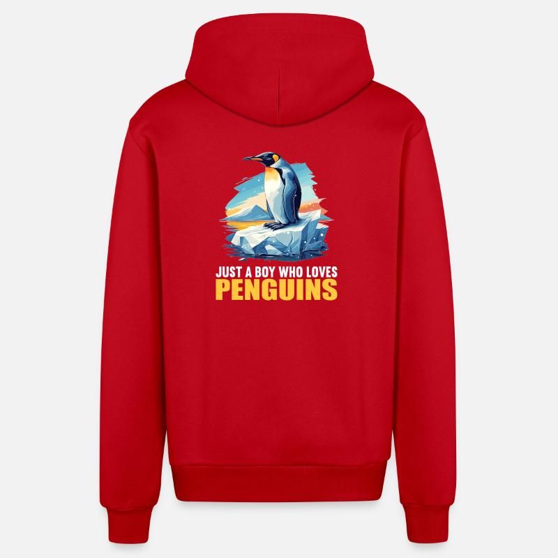 Pingouins Pingouin - Veste à capuche bio décontractée fabriquée en UE - rouge