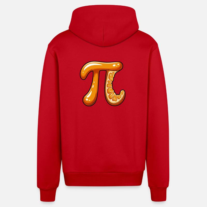 Orange Pi Math - Veste à capuche bio décontractée fabriquée en UE - rouge