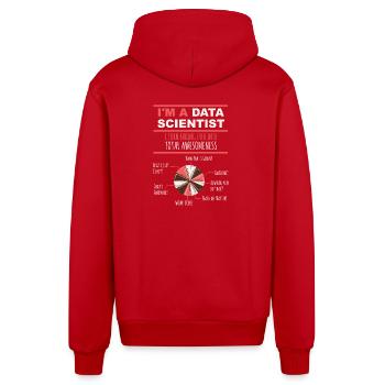 I'm a Data Scientist Boring Info into Awesomeness - Organic Relaxed Hooded Jacket Made in EU - red - Back