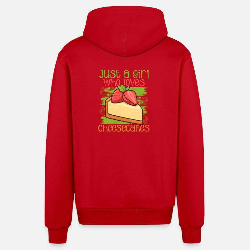 Gâteau - Veste à capuche bio décontractée fabriquée en UE - rouge