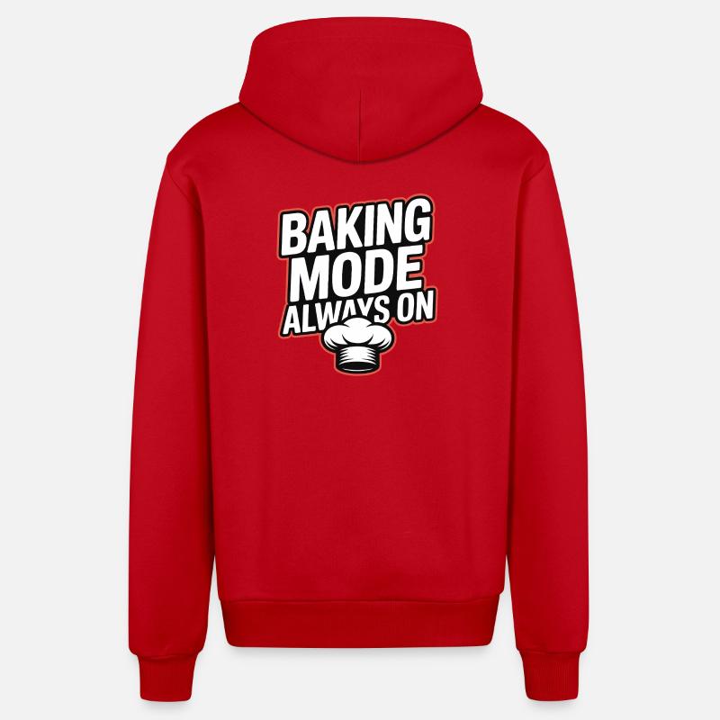 Mode de cuisson toujours activé - Veste à capuche bio décontractée fabriquée en UE - rouge